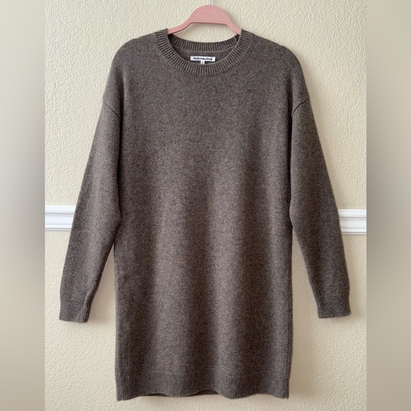 Reformation 100% Cashmere Henrietta Mini Dress Luxury Cocoa Brown Size Small - Picture 2 of 14